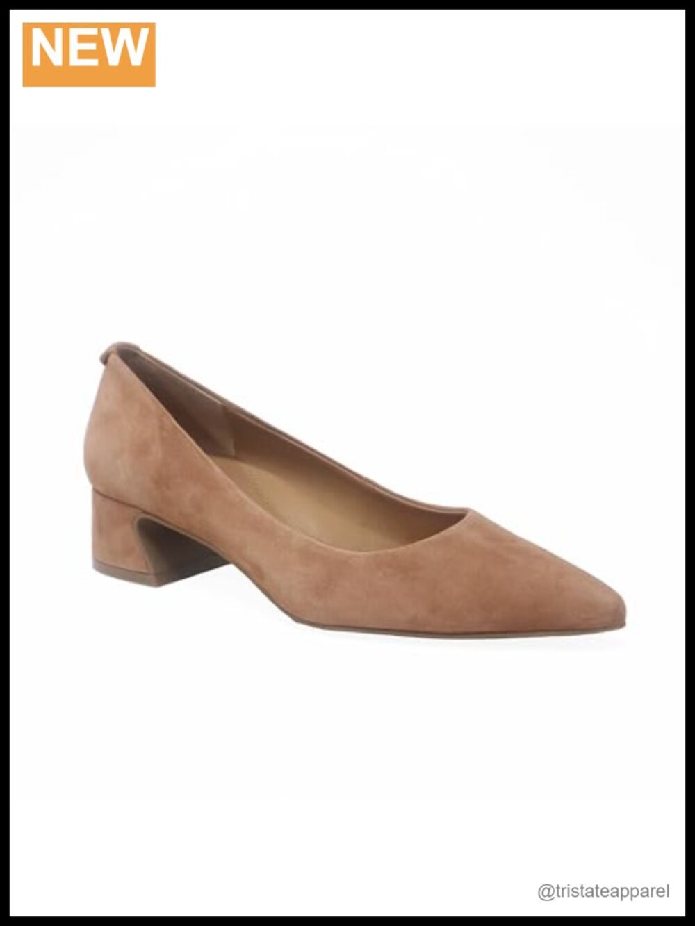 Suede Pump Pointed Toe Block Heel Comfort Business Casual